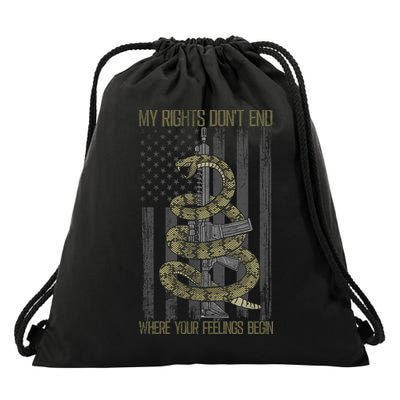 My Rights Don't End Where Your Feelings Begin Drawstring Bag