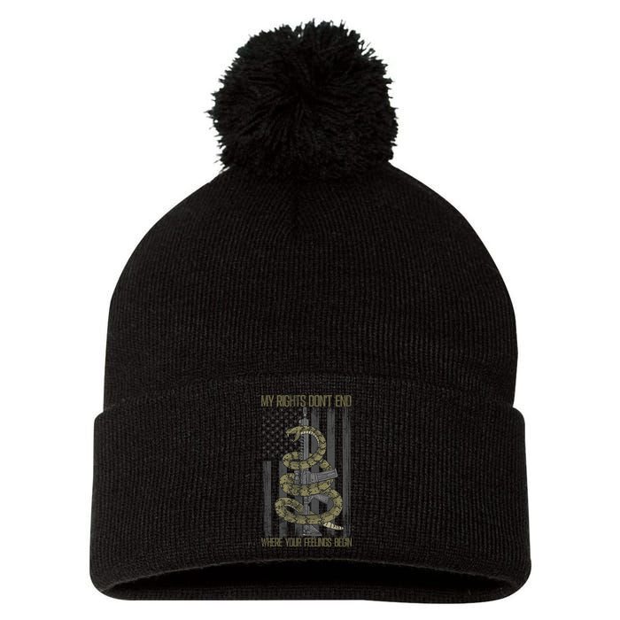 My Rights Don't End Where Your Feelings Begin Pom Pom 12in Knit Beanie