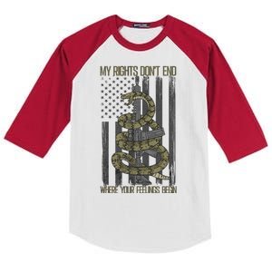 My Rights Don't End Where Your Feelings Begin Kids Colorblock Raglan Jersey