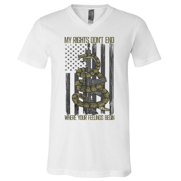 My Rights Don't End Where Your Feelings Begin V-Neck T-Shirt