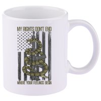 My Rights Don't End Where Your Feelings Begin 11oz C Handle Ceramic Mug
