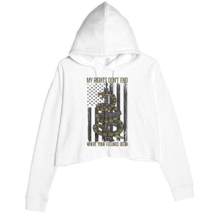 My Rights Don't End Where Your Feelings Begin Crop Fleece Hoodie