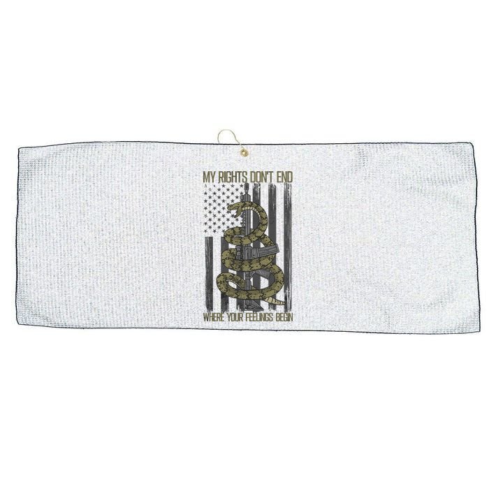 My Rights Don't End Where Your Feelings Begin Large Microfiber Waffle Golf Towel