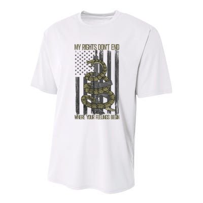 My Rights Don't End Where Your Feelings Begin Youth Performance Sprint T-Shirt