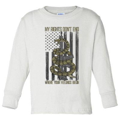 My Rights Don't End Where Your Feelings Begin Toddler Long Sleeve Shirt