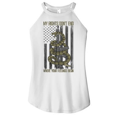 My Rights Don't End Where Your Feelings Begin Women's Perfect Tri Rocker Tank