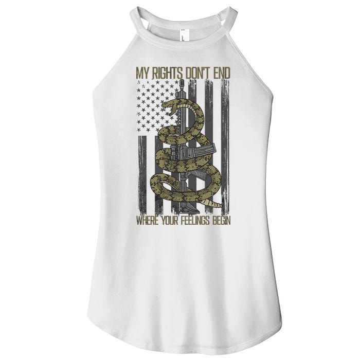 My Rights Don't End Where Your Feelings Begin Women's Perfect Tri Rocker Tank
