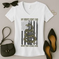 My Rights Don't End Where Your Feelings Begin Women's V-Neck T-Shirt