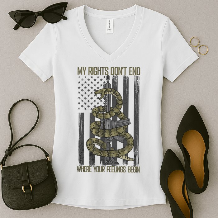 My Rights Don't End Where Your Feelings Begin Women's V-Neck T-Shirt