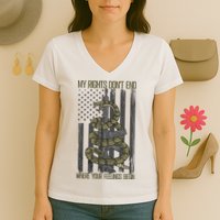 My Rights Don't End Where Your Feelings Begin Women's V-Neck T-Shirt