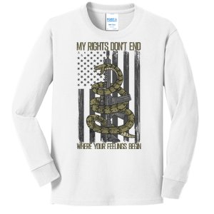 My Rights Don't End Where Your Feelings Begin Kids Long Sleeve Shirt