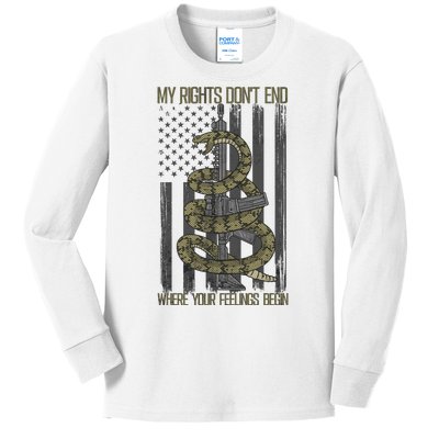 My Rights Don't End Where Your Feelings Begin Kids Long Sleeve Shirt