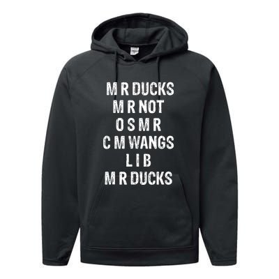 M R Ducks M R Not O S M R C M Wings Duck Lover Funny Duck Performance Fleece Hoodie