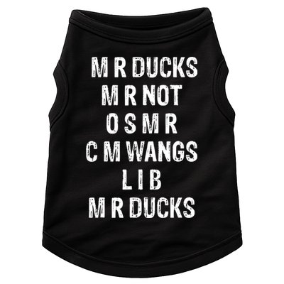 M R Ducks M R Not O S M R C M Wings Duck Lover Funny Duck Doggie Tank