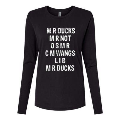 M R Ducks M R Not O S M R C M Wings Duck Lover Funny Duck Womens Cotton Relaxed Long Sleeve T-Shirt