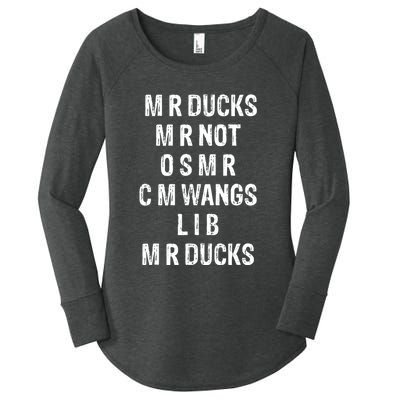 M R Ducks M R Not O S M R C M Wings Duck Lover Funny Duck Women's Perfect Tri Tunic Long Sleeve Shirt