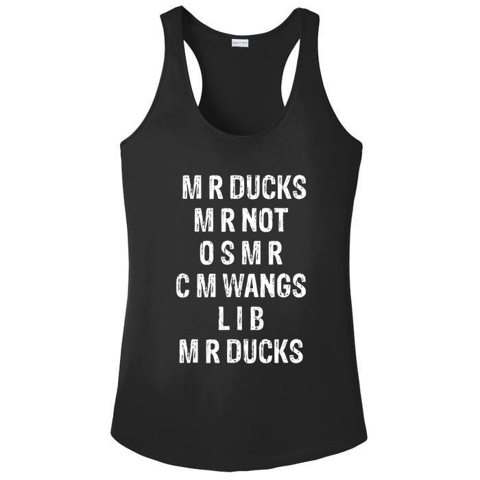 M R Ducks M R Not O S M R C M Wings Duck Lover Funny Duck Ladies PosiCharge Competitor Racerback Tank