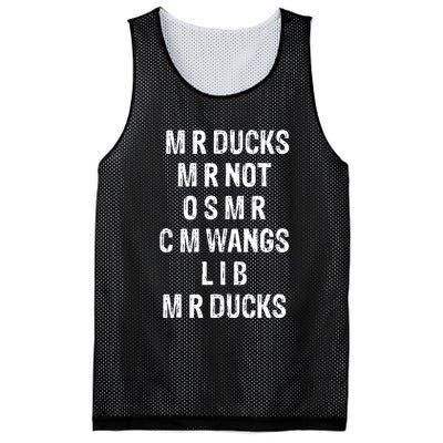 M R Ducks M R Not O S M R C M Wings Duck Lover Funny Duck Mesh Reversible Basketball Jersey Tank