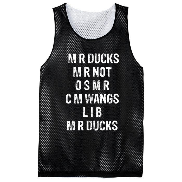 M R Ducks M R Not O S M R C M Wings Duck Lover Funny Duck Mesh Reversible Basketball Jersey Tank