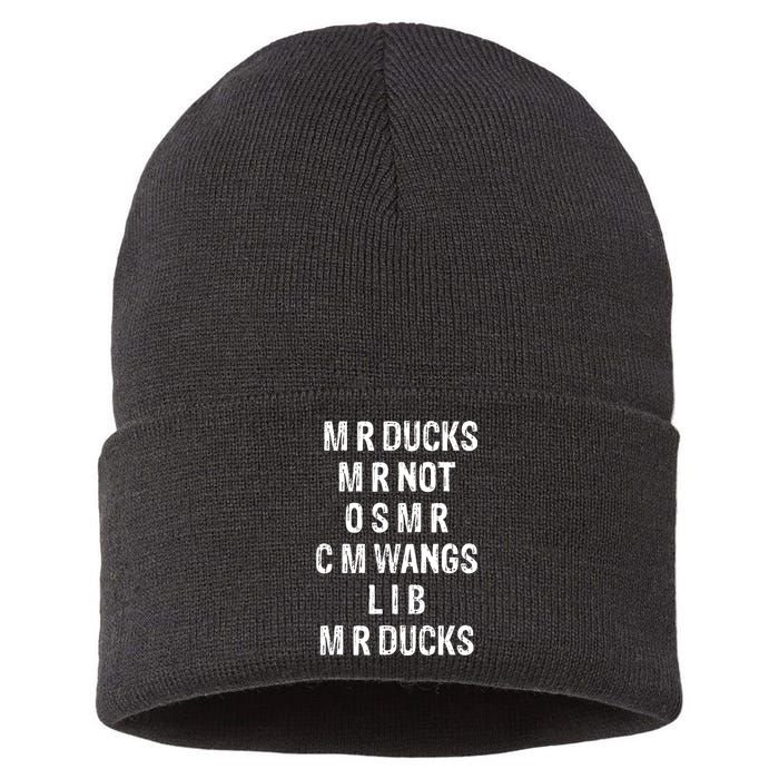 M R Ducks M R Not O S M R C M Wings Duck Lover Funny Duck Sustainable Knit Beanie