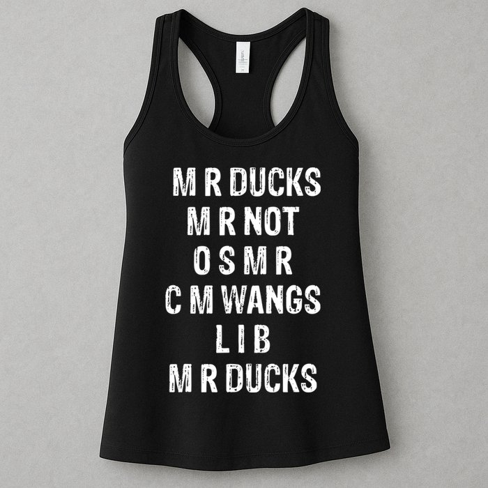 M R Ducks M R Not O S M R C M Wings Duck Lover Funny Duck Womens Tank Top