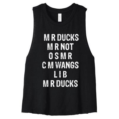 M R Ducks M R Not O S M R C M Wings Duck Lover Funny Duck Women's Racerback Cropped Tank