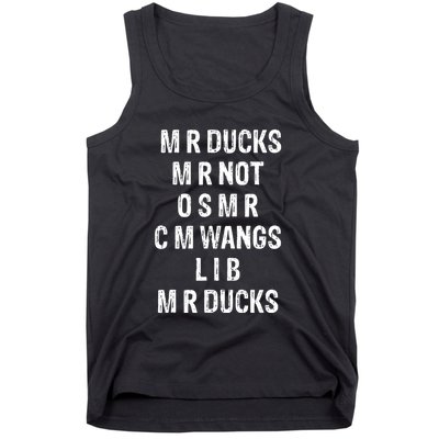 M R Ducks M R Not O S M R C M Wings Duck Lover Funny Duck Tank Top