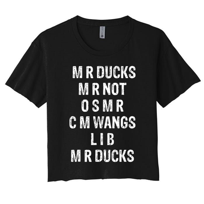 M R Ducks M R Not O S M R C M Wings Duck Lover Funny Duck Crop Top