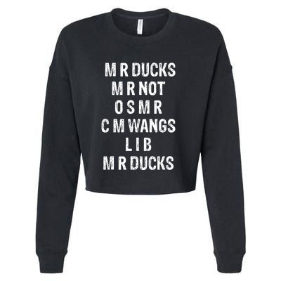 M R Ducks M R Not O S M R C M Wings Duck Lover Funny Duck Cropped Pullover Crew