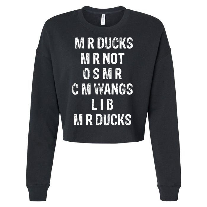 M R Ducks M R Not O S M R C M Wings Duck Lover Funny Duck Cropped Pullover Crew
