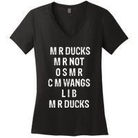 M R Ducks M R Not O S M R C M Wings Duck Lover Funny Duck Women's V-Neck T-Shirt