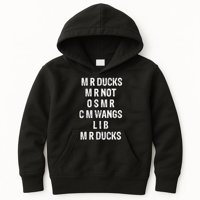 M R Ducks M R Not O S M R C M Wings Duck Lover Funny Duck Kids Hoodie