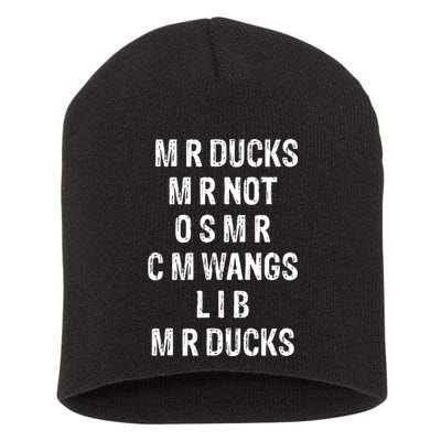 M R Ducks M R Not O S M R C M Wings Duck Lover Funny Duck Short Acrylic Beanie