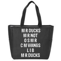 M R Ducks M R Not O S M R C M Wings Duck Lover Funny Duck Zip Tote Bag
