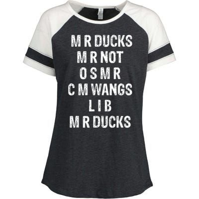 M R Ducks M R Not O S M R C M Wings Duck Lover Funny Duck Enza Ladies Jersey Colorblock Tee