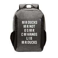 M R Ducks M R Not O S M R C M Wings Duck Lover Funny Duck Vector Backpack