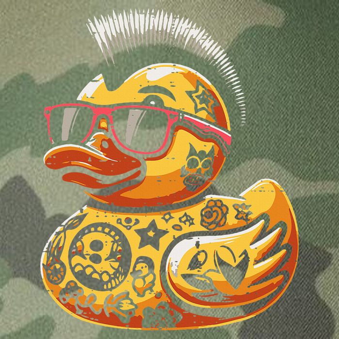 Mohawk Rubber Duck Punk Rock Rocker Legacy Tie Dye Trucker Hat