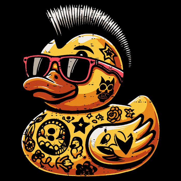 Mohawk Rubber Duck Punk Rock Rocker Tall T-Shirt