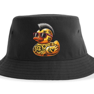 Mohawk Rubber Duck Punk Rock Rocker Sustainable Bucket Hat
