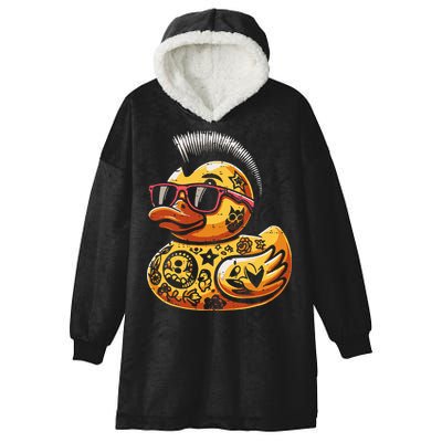 Mohawk Rubber Duck Punk Rock Rocker Hooded Wearable Blanket
