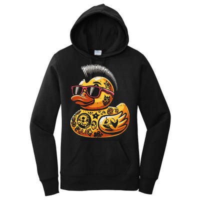 Mohawk Rubber Duck Punk Rock Rocker Women's Pullover Hoodie