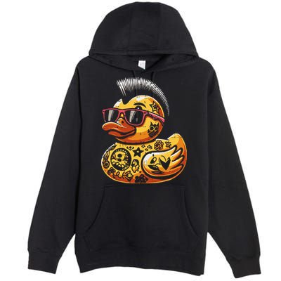 Mohawk Rubber Duck Punk Rock Rocker Premium Pullover Hoodie