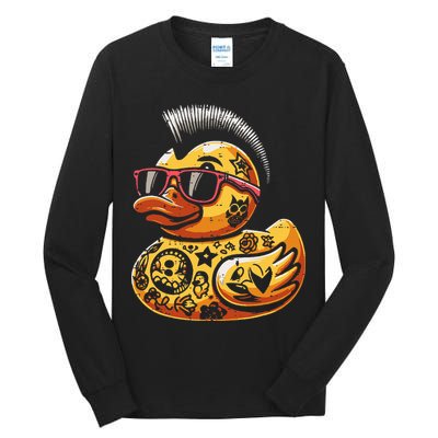 Mohawk Rubber Duck Punk Rock Rocker Tall Long Sleeve T-Shirt