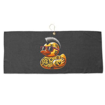 Mohawk Rubber Duck Punk Rock Rocker Large Microfiber Waffle Golf Towel