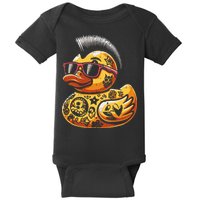 Mohawk Rubber Duck Punk Rock Rocker Baby Bodysuit