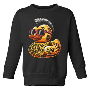 Mohawk Rubber Duck Punk Rock Rocker Toddler Sweatshirt