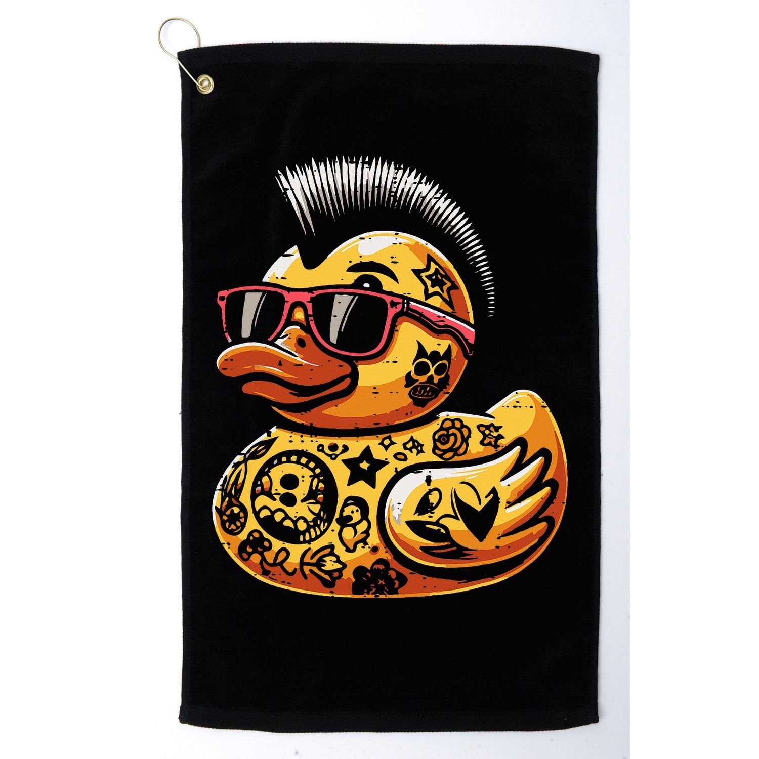 Mohawk Rubber Duck Punk Rock Rocker Golf Towel