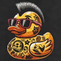 Mohawk Rubber Duck Punk Rock Rocker Microfiber Hand Towel