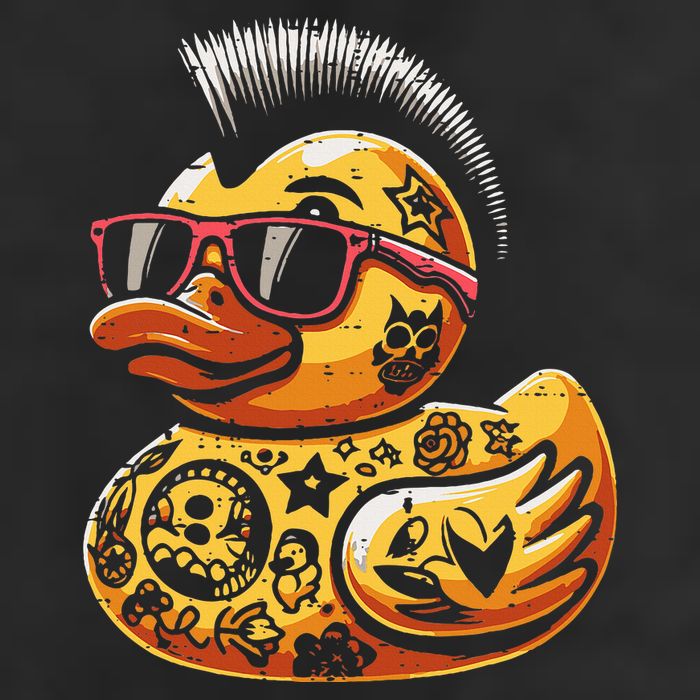 Mohawk Rubber Duck Punk Rock Rocker Microfiber Hand Towel
