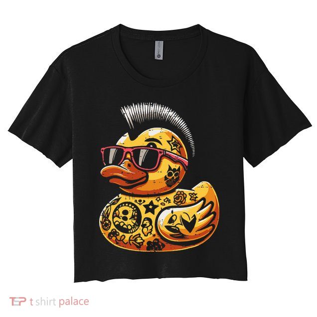 Mohawk Rubber Duck Punk Rock Rocker Crop Top